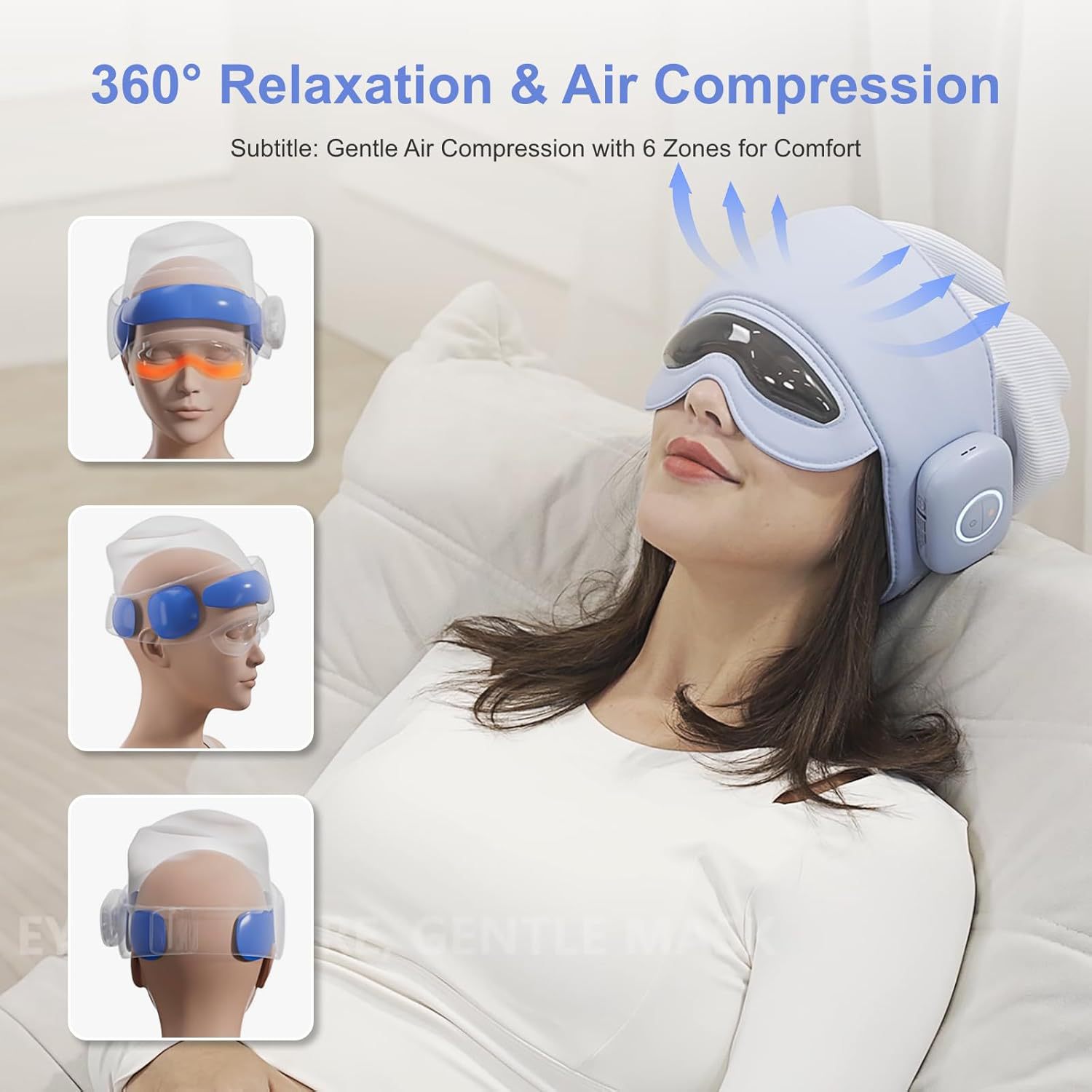 头部按摩器眼部热敷助眠器头疼经络疏通头皮全自动睡眠按摩仪电动