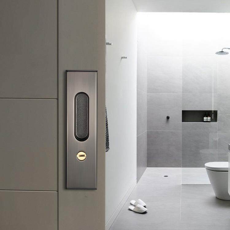 雷锁浴鸟锁室移门推拉门嵌入式HCN暗拉手卫生间厨房平移木门锁钩