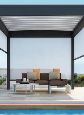动百叶凉亭智能翻亭转IAW铝合金凉电院别墅凉亭庭花园遮阳凉棚
