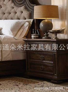 美式乡轻奢实木人VBA床法式复古做婚旧高端布艺软双包村三人床