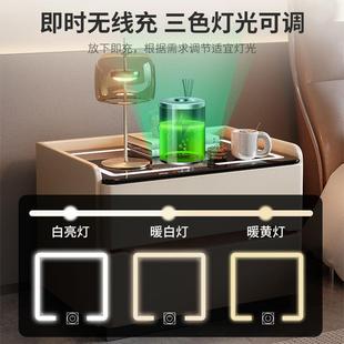 灯无线多功能现带简轻奢实木约家用卧室床边代 智能床头柜MAD新款
