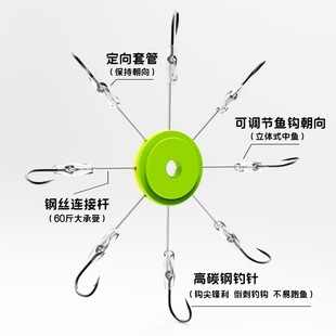 新型钢丝硬线翻板钩爆炸反板鱼钩海杆钓鱼朝天翻版鱼勾盘钩防挂底