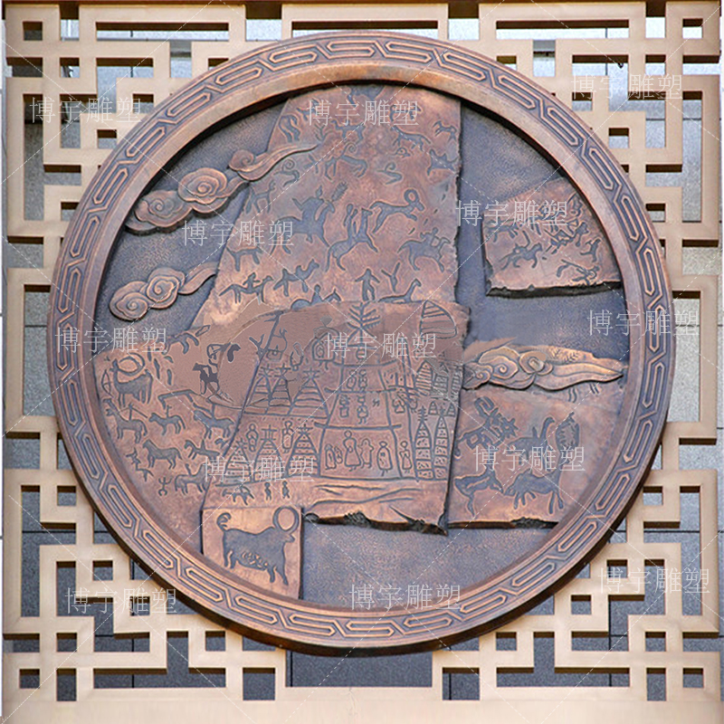 锻铜浮雕紫铜人物铜板背景墙铸铜壁画地雕城市园林景观玻璃钢雕塑