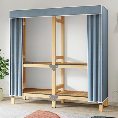 免安装衣柜家用卧室出租房铝合金折叠简易衣柜结实耐用布衣柜收纳