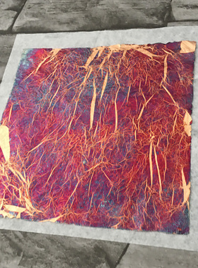 红色烈焰箔 烧制铜箔 丰富肌理变色箔 花式铜箔 绘画漆工艺品装饰