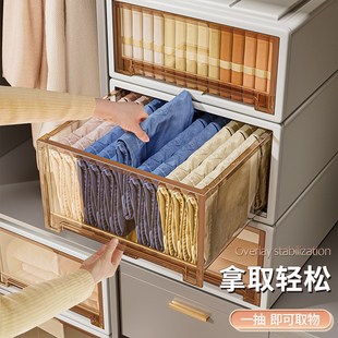 家用衣服整理箱放衣柜里 收纳箱抽屉式 透明收纳盒衣柜收纳储物箱