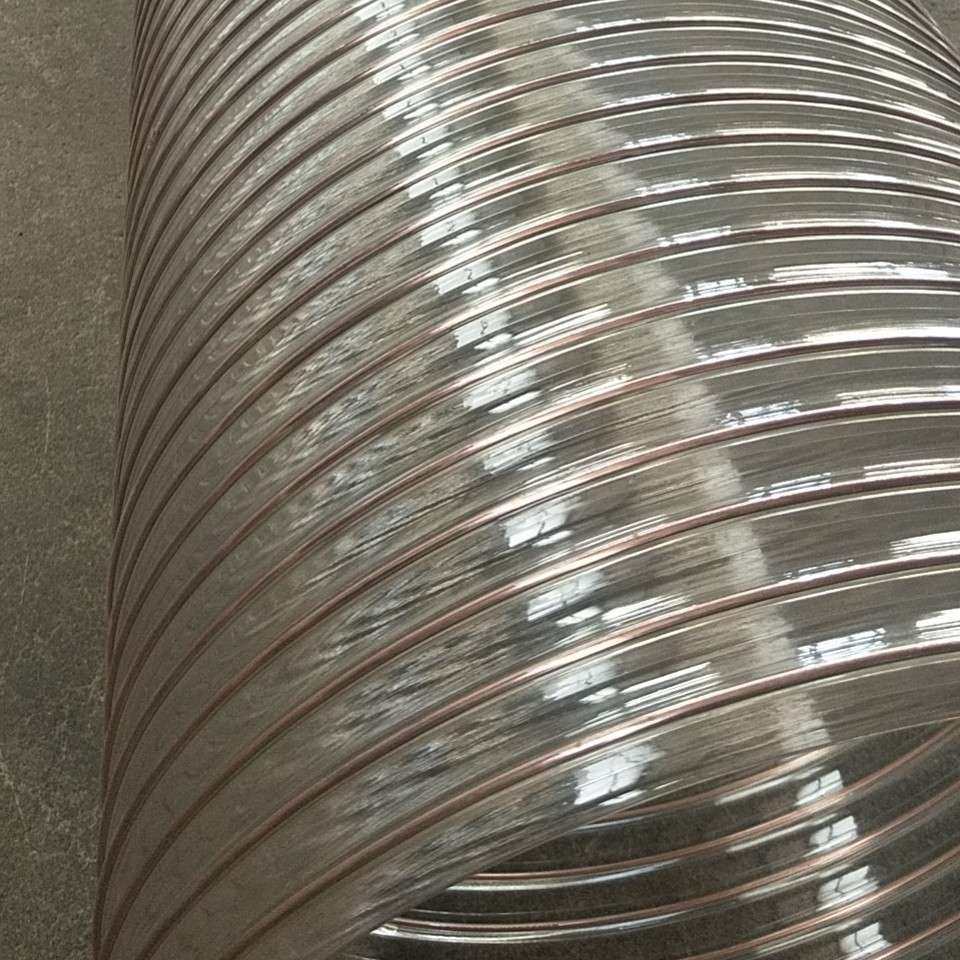 厂家PU钢丝除尘软管 耐磨钢丝缠绕增强风管 PU钢丝伸缩通风管