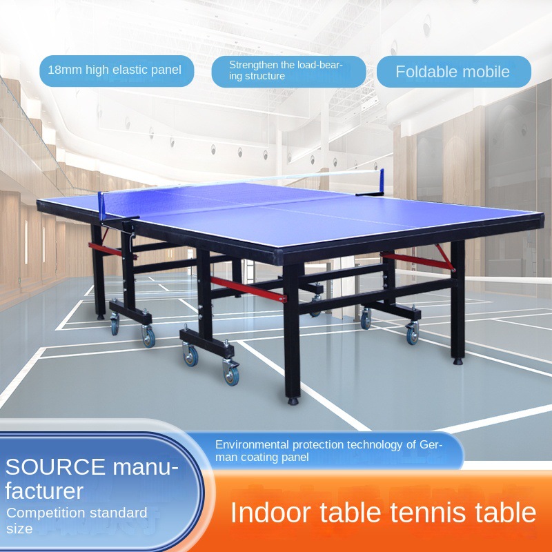 Indoor mobile folding table tennis table for household use