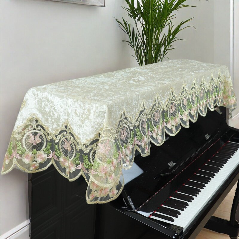 钢琴巾高档绒布欧式半罩通用88键防尘盖巾现代布艺简约遮灰盖布