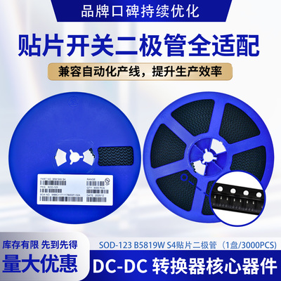 整盘 贴片1206肖特基二极管 1N5819W B5819W S4 SOD123 （3K装）