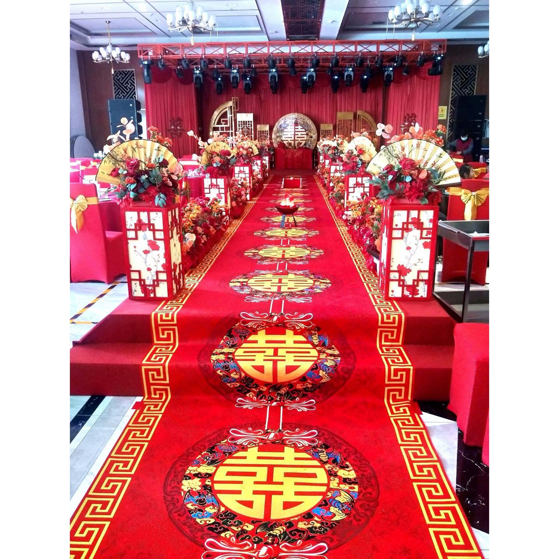 一次性地毯红色婚庆结婚用婚礼新婚楼梯门口布置舞台喜庆结婚庆典
