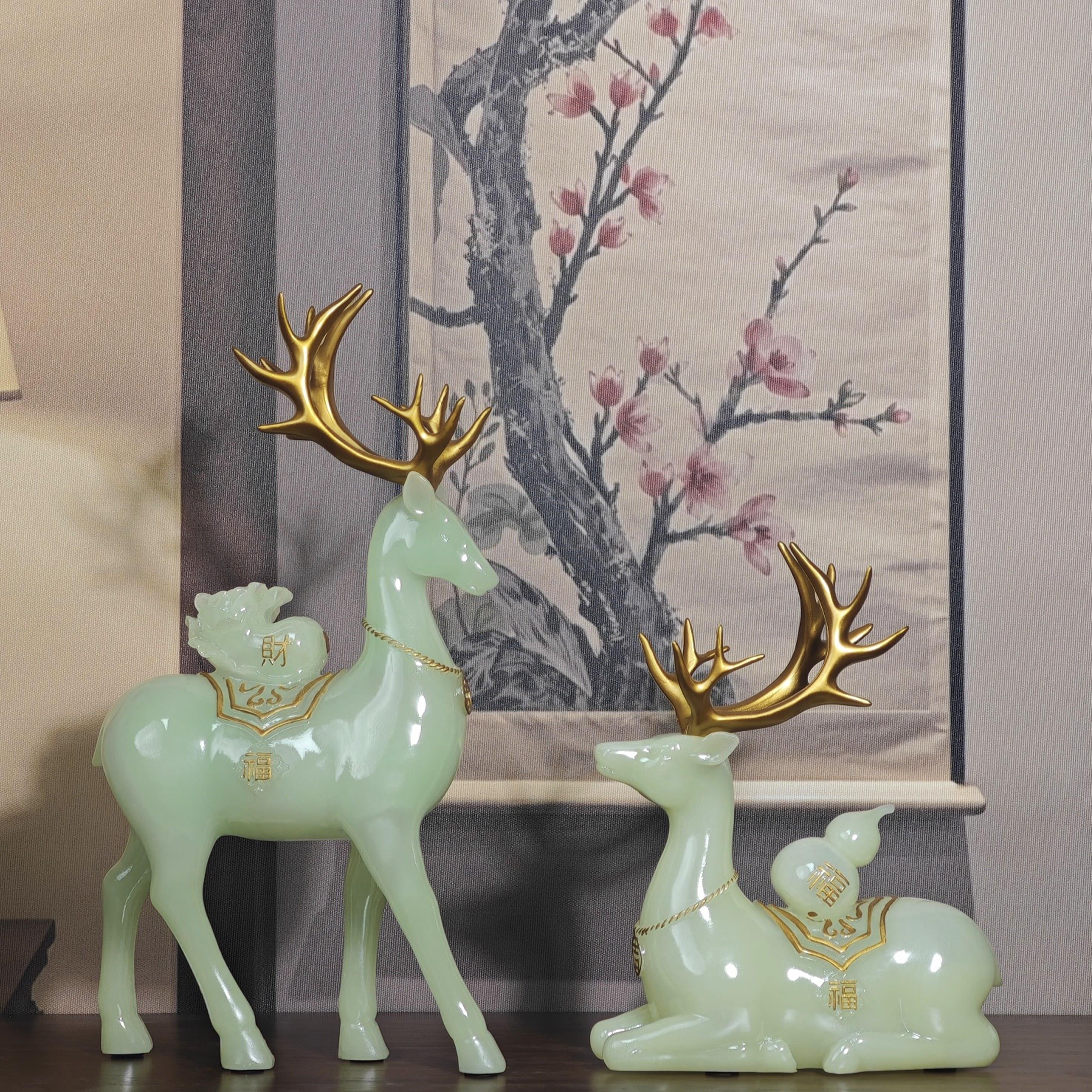 高档家居鹿摆件轻奢高档家居创意酒柜客厅办公桌面装饰品乔迁礼品