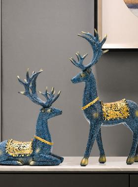 轻奢鹿酒柜摆件家居装饰品创意玄关客厅电视柜办公室新中式工艺品