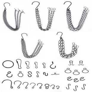 产销多款式园艺塑料陶瓷铁艺花盆花篮悬挂链条挂钩配件 拿样