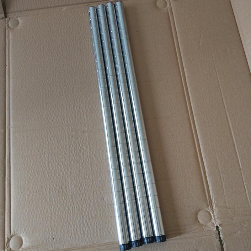 大管DIY自由组合竹节管 置物架配件镀铬货架立柱25MM管径不锈钢色