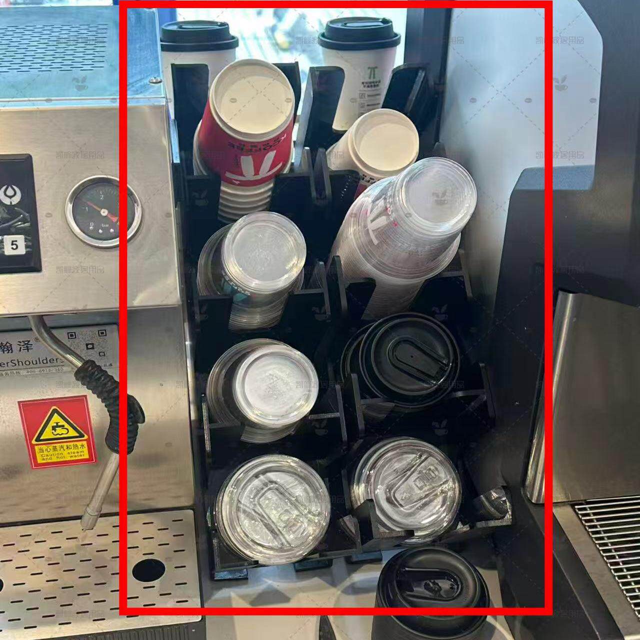 商用肯德基黑色杯架/KFC可乐杯架/必胜客斜四格分杯架/纸杯架凯峰