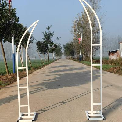 定制新款婚庆道具牛角羊角门铁艺花艺拱门架子弧形户外草坪婚礼