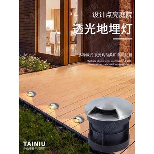 侧发光地埋灯龟壳灯嵌入式1W3W单侧双面防水台阶步道不锈钢龟背灯