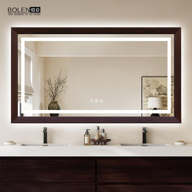 BOLEN 中古智能带框浴室镜带灯除雾家用卫生间镜子壁挂卫浴镜防爆