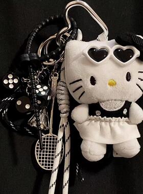 羽毛球配饰挂件hellokitty黑色包包挂件公仔挂饰小礼品书包可爱kt