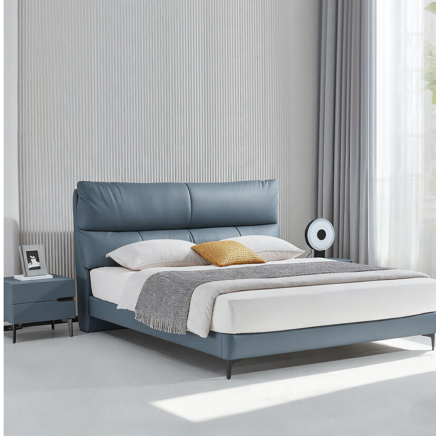 皇朝头层牛皮床主卧双人床法式复古风床床1米八双人床DA2526