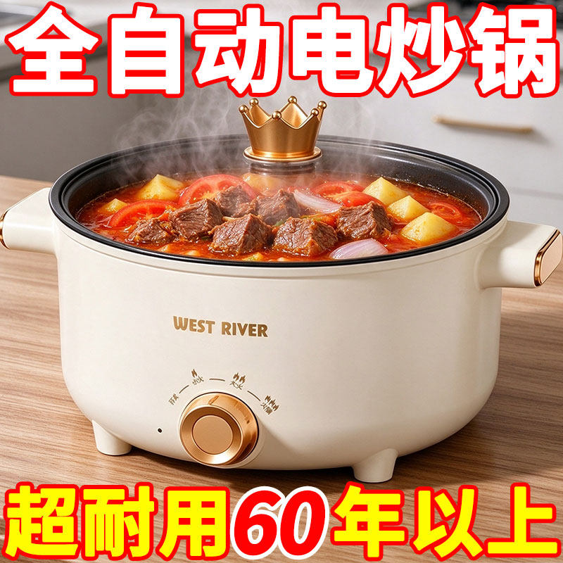 德国电煮锅多功能蒸煮锅家用一体电热火锅电炒锅学生宿舍小型电锅