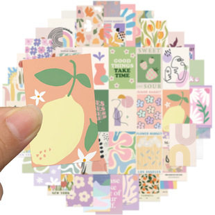 50张Danish Pastel丹麦粉少女心贴纸手账电脑行李箱防水贴画ins