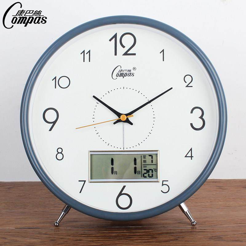 康巴丝简约温度湿度农历现代座钟客厅闹钟桌面老人时钟摆台式台钟,家居饰品,台钟/闹钟,淘宝优惠券,粉丝福利购,淘宝优惠卷