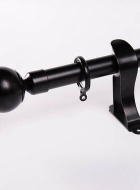 北欧质感重型罗马杆窗帘杆黑色白色单杆双杆顶装侧装杆子铝合金