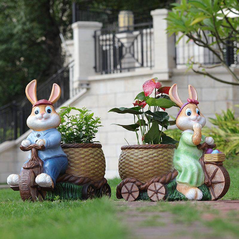 户外卡通小兔子动物花缸雕塑幼儿园花盆别墅庭院花园阳台装饰摆件,家居饰品,装饰摆件,淘宝优惠券,粉丝福利购,淘宝优惠卷