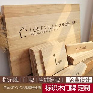 创意办公室店铺门头住宅家用教室工作室实木 木质门牌定制民宿个性