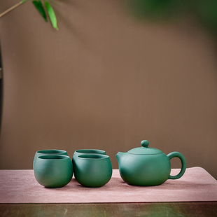 紫砂茶具套组茶壶粉色凤鸣泡茶壶黄色大容量绿色茶杯高端2025新款