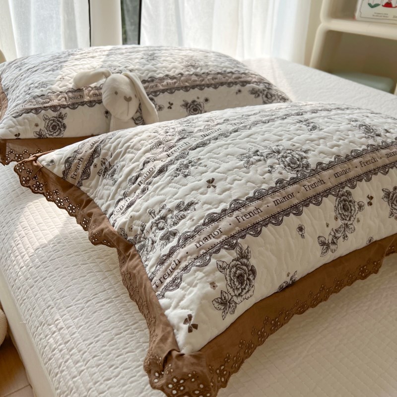 新款蕾丝花边枕套一只装枕头套全棉家用48X74cm40X60cm50X80