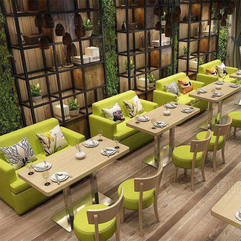 西餐厅沙发奶茶店桌椅甜品店卡座咖啡厅家具清新休闲餐厅餐桌椅