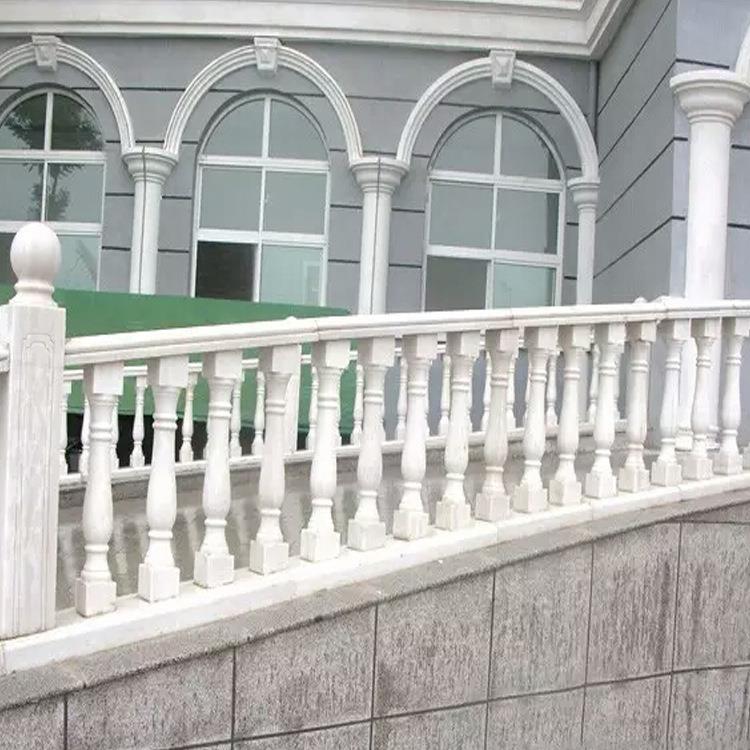 厂家安装石雕栏杆汉白玉罗马柱栏杆阳台庭院楼梯防摔石头护栏