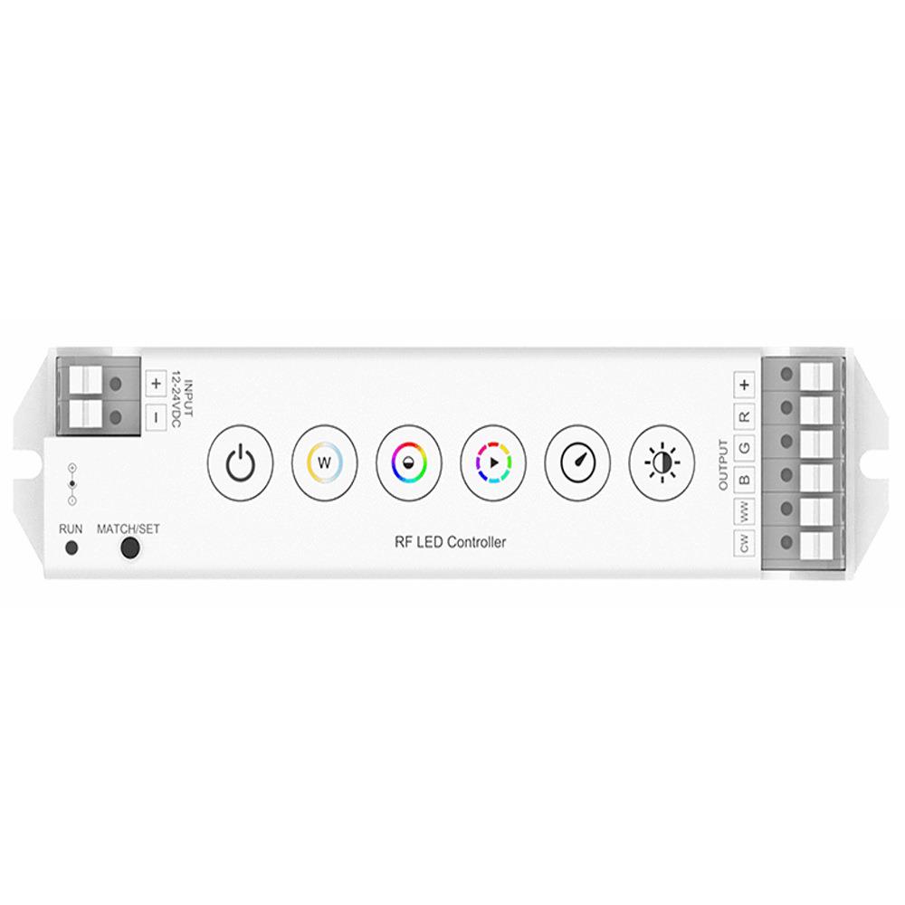 M5 12-24V RGB+CCT五通道LED控制器10动态模式信号自动转发认证