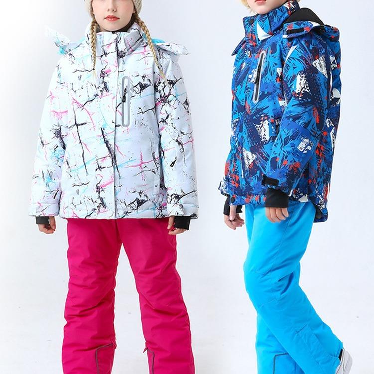 儿童滑雪服套装2024款男女童加绒防水防风单板双板东北滑雪服装备