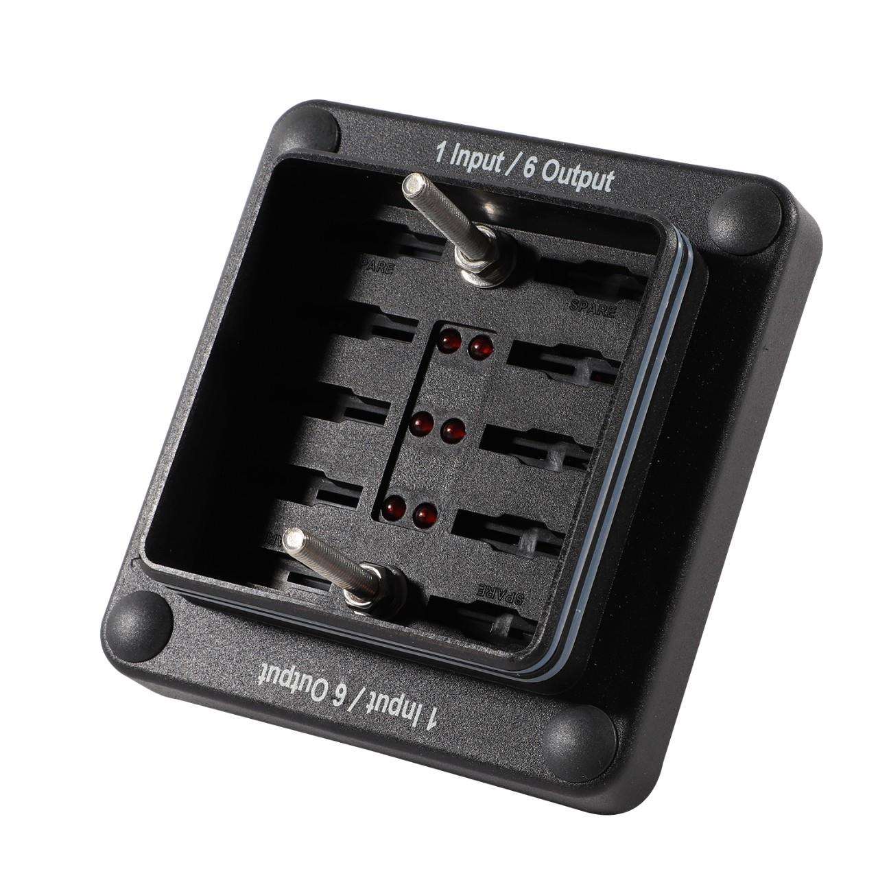 2021新款一进6出保险丝座带灯带橡胶垫加强防水 12-32V直流100A