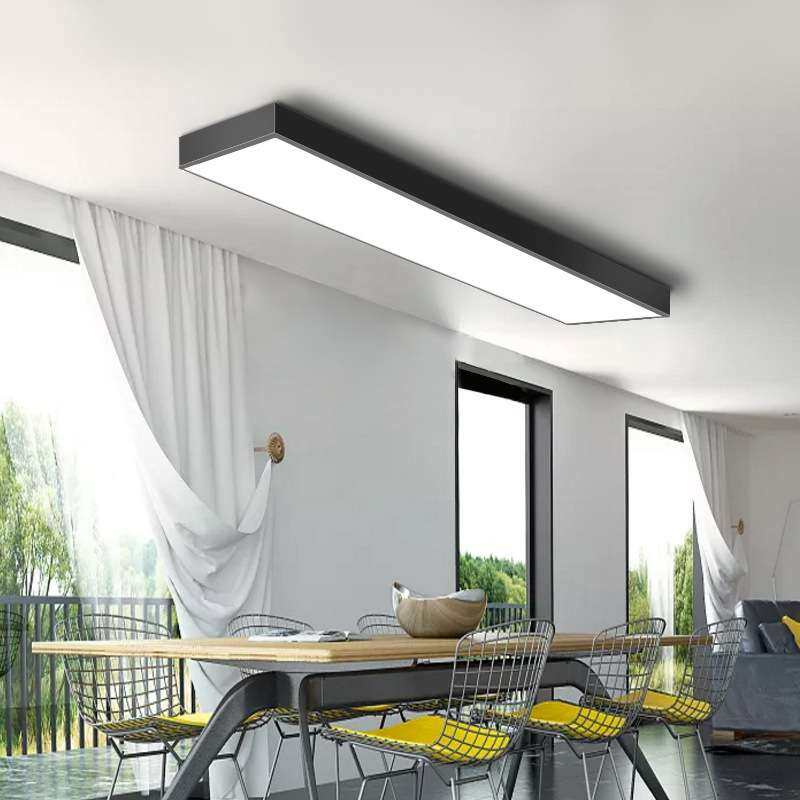 现代简约办公室吊灯LED平板吊线灯圆角商场工程条形灯具办公照明,家装灯饰光源,商用吊灯,淘宝优惠券,粉丝福利购,淘宝优惠卷