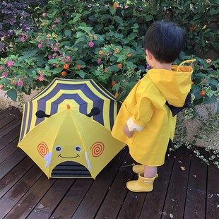 6岁恐龙上学防护雨具 宝宝儿童雨衣女童男m童幼儿园小孩小童雨披2