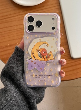 适用苹果17promax女新款可爱手机壳iPhone17pro秋冬16plus小众高级感17镜面15泡泡玛特14星星人13超薄保护套