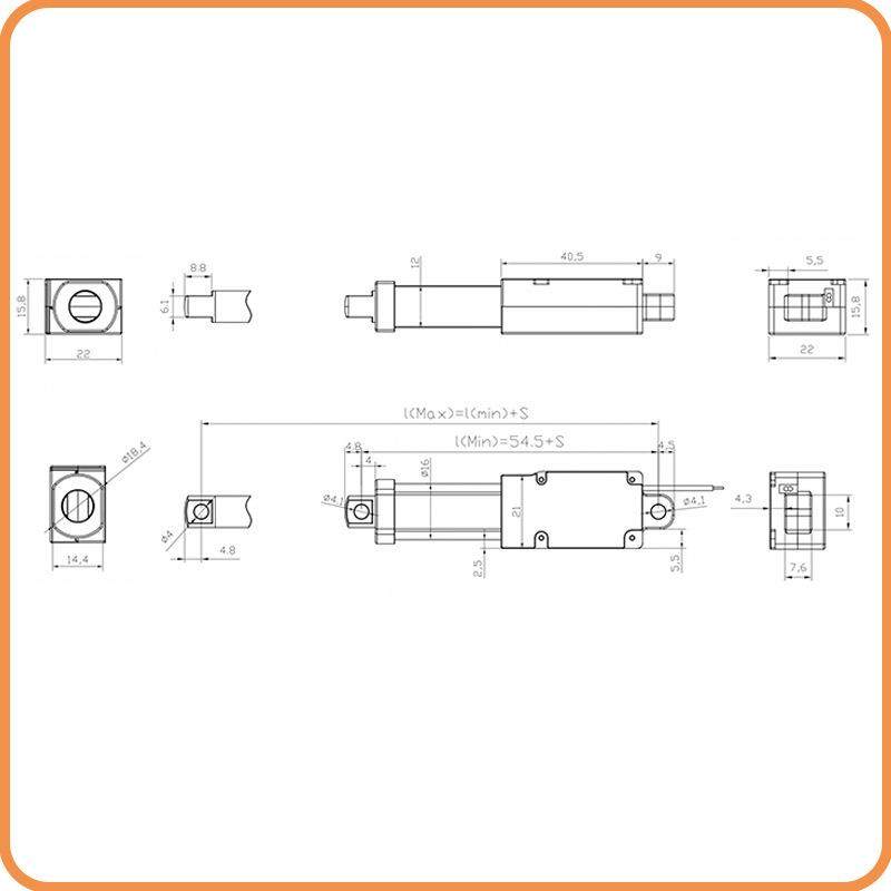 m10m 直流/126/24 电动升降杆伸推缩杆 982微型推杆 笔式电动杆