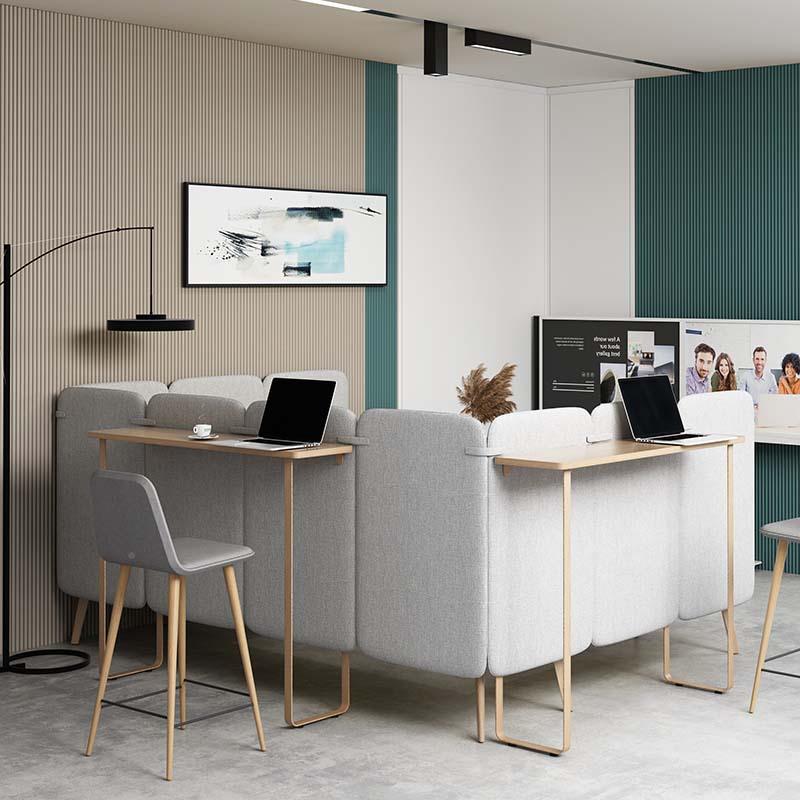 商务洽谈组接云朵沙发待沙发合办公休息馆区沙发图书高室背办公沙