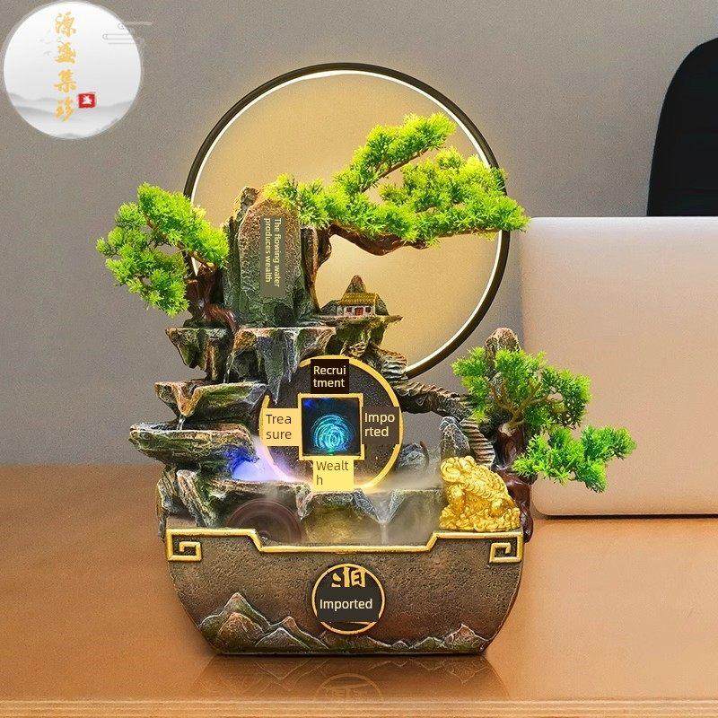 源盛集珍中式家居假山流水生财摆件喷泉摆放装饰树脂乔迁开业礼品,家居饰品,流水摆件,淘宝优惠券,粉丝福利购,淘宝优惠卷