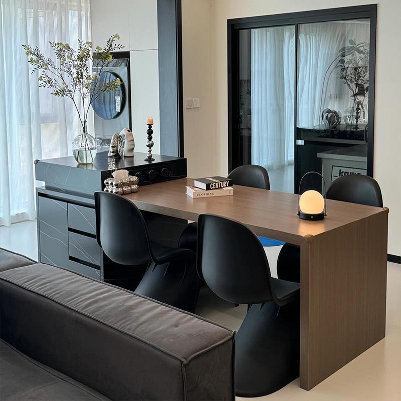 岩板岛台餐桌一体家用可伸缩2025新款轻奢高级感开放式厨房岛台柜