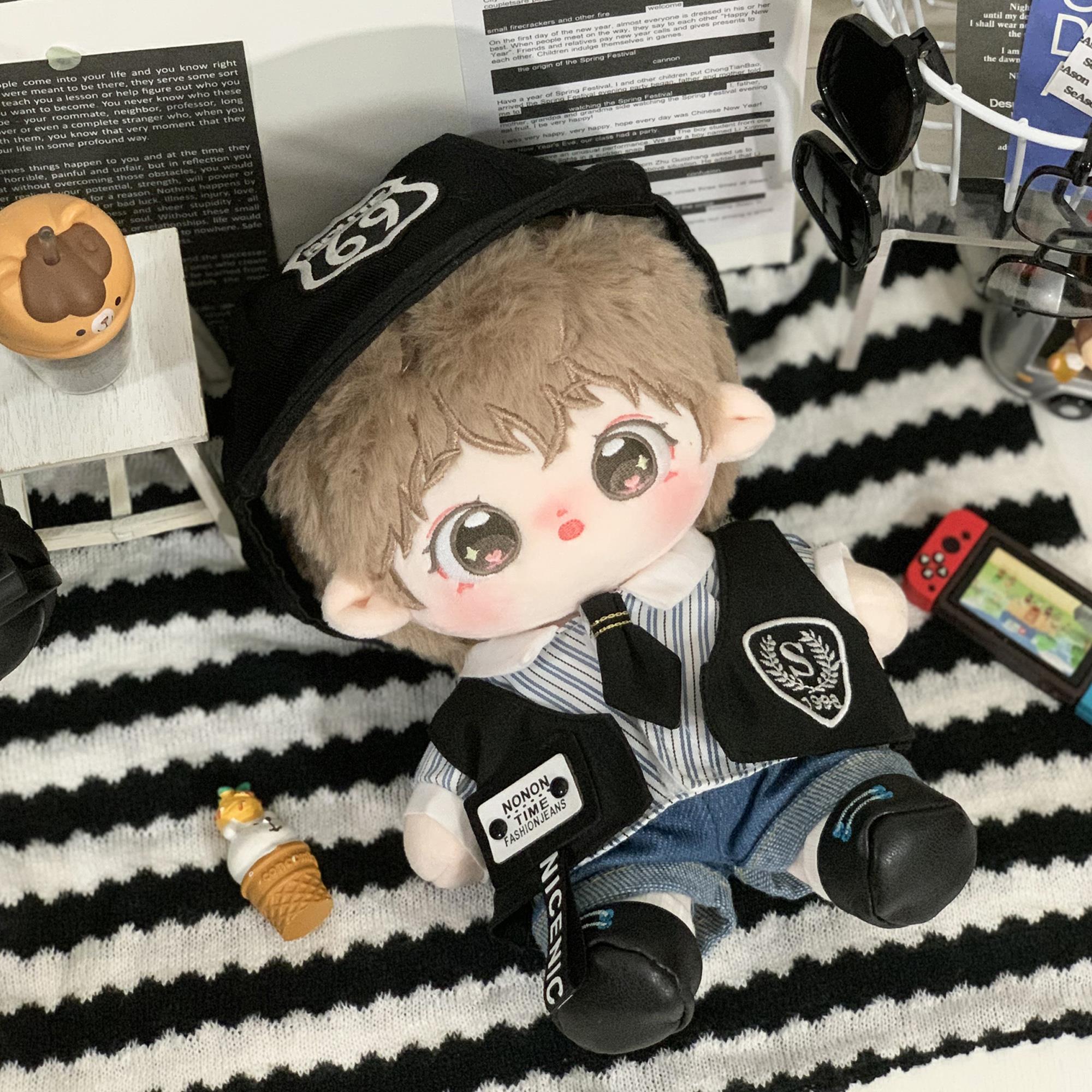 20厘米棉花娃娃精美礼盒装男款20cm娃衣校园风酷盖学长女孩礼物