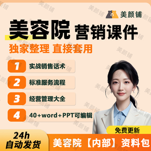 美容院营销销售话术大全店务管理客户服务流程销售实战培训资料包