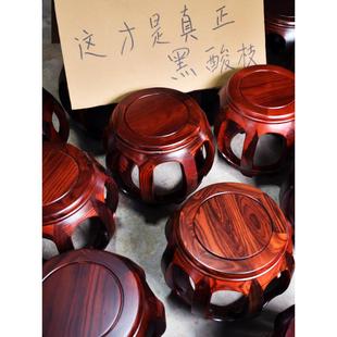 印尼黑酸枝鼓凳红木阔叶黄檀非洲酸枝实木传统中式圆凳茶几古筝凳