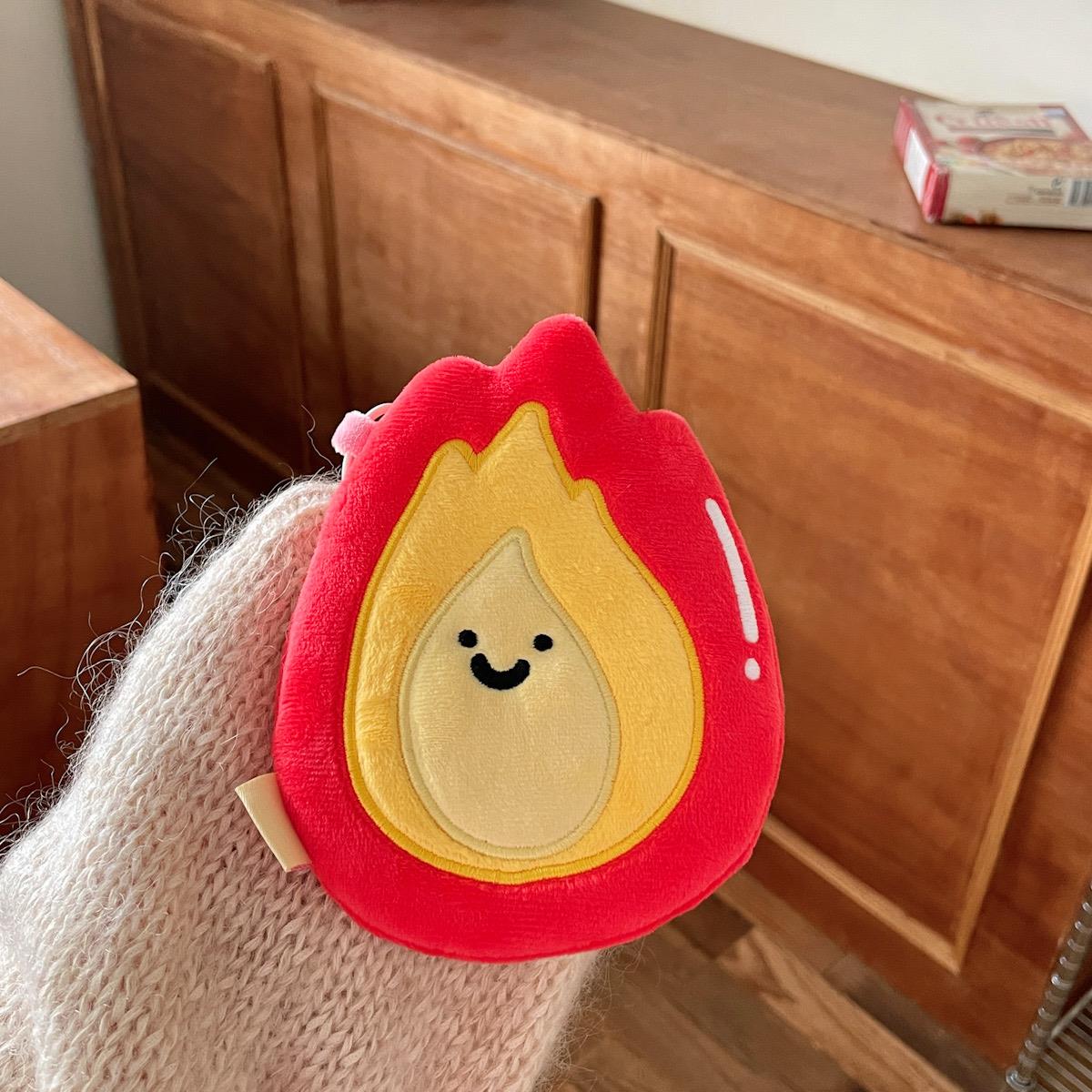 少女玩心原创小火球毛绒卡套校园饭卡拍立得追星专辑小卡收纳挂件