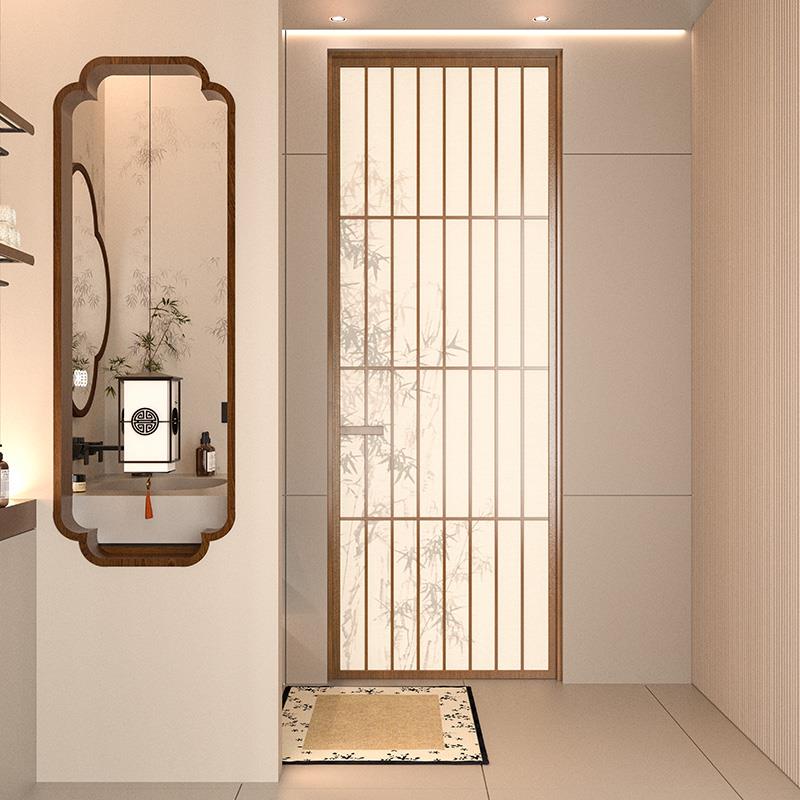 法式覆古竹影化妆室厕所门厨房阳台浴室洗手间宋氏美学玻璃平开